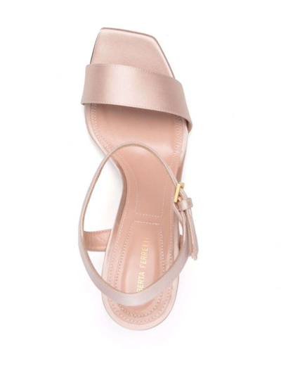 Shop Alberta Ferretti Women's Pink Satin Sandals