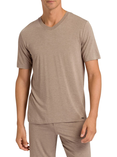 Shop Hanro Casuals Short-sleeve V-neck T-shirt In Rockwood