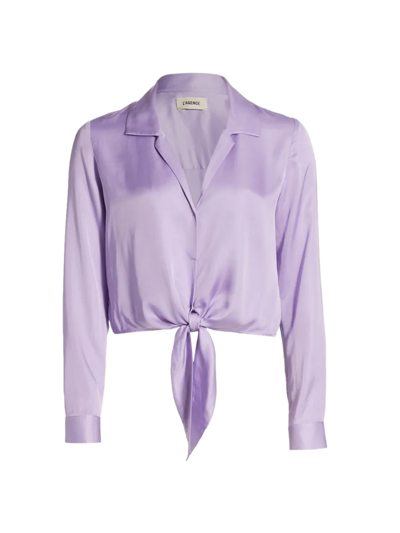 Shop L Agence Women's Annie Tie-front Blouse In Lavender