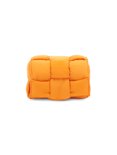 Shop Bottega Veneta Men's Borsa Intrecciato Mini Pillow Bag In Tangerine