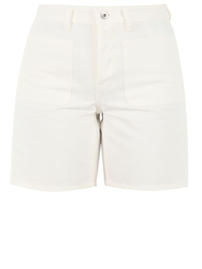 Shop Jil Sander Cream Cotton Shorts