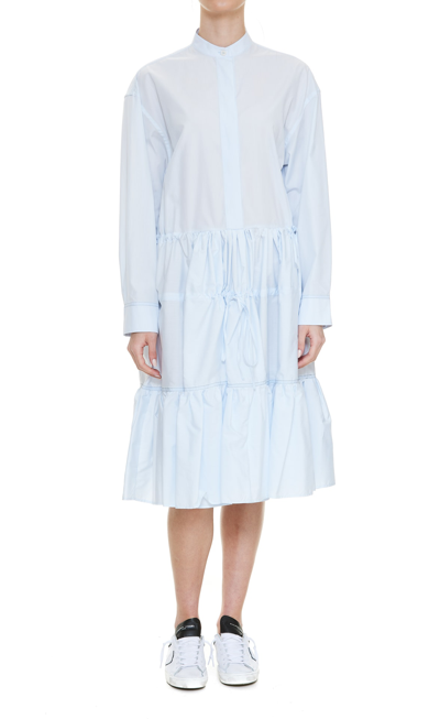 Shop Marni Poplin Shirt Dress In Blue