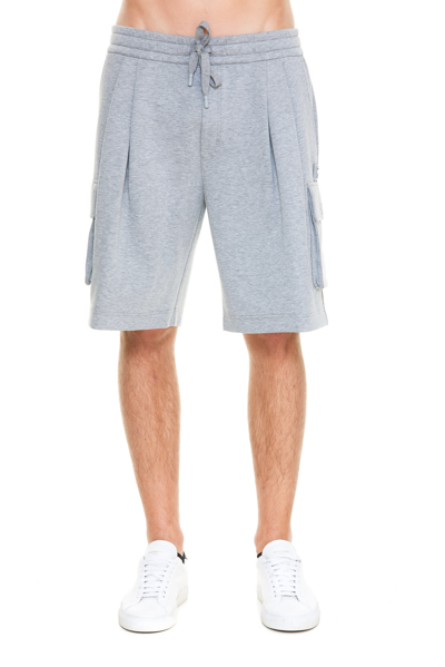 Shop Dolce & Gabbana Jogger Shorts With Dg Logo In Grey