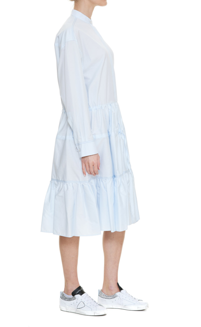 Shop Marni Poplin Shirt Dress In Blue