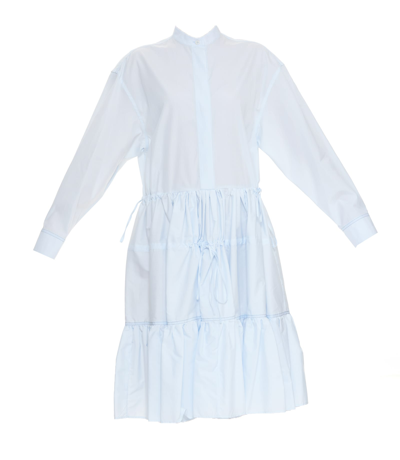 Shop Marni Poplin Shirt Dress In Blue