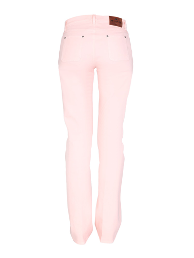 Shop Etro Jeans With Embroidered Floral Detail In Rosa