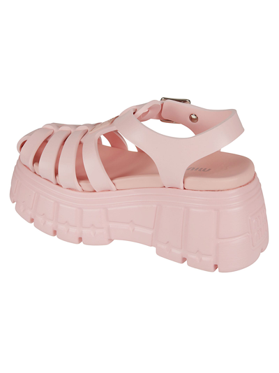 Shop Miu Miu Soft Cage Sandals In Rosa