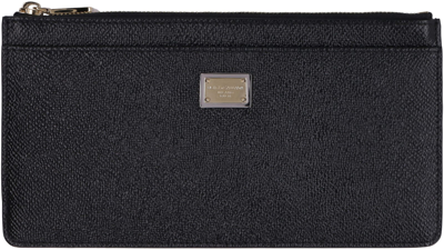 Shop Dolce & Gabbana Dauphine-print Leather Wallet In Black
