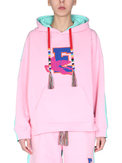 Shop Etro Sweatshirt With 3d Patch In Rosa