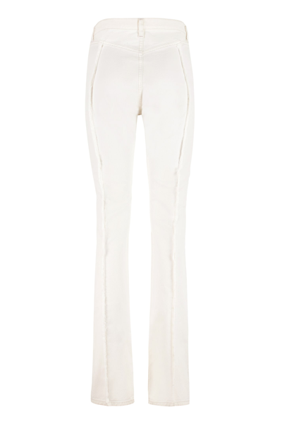 Shop Maison Margiela Spliced Straight-leg Jeans In White