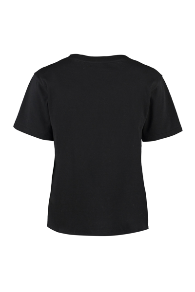Shop Saint Laurent Cotton Crew-neck T-shirt In Black
