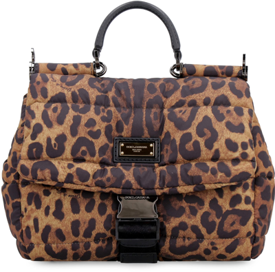 Shop Dolce & Gabbana Nylon Messenger Bag In Animalier