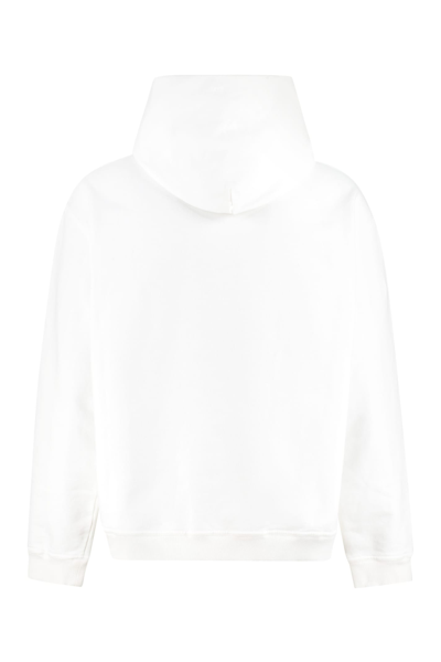 Shop Maison Margiela Logo Cotton Hoodie In White
