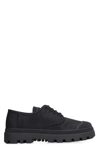 Shop Prada Derby Lace-up Shoes In Black