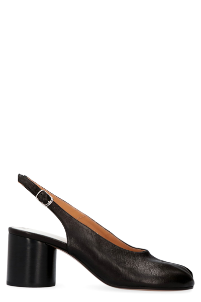 Maison Margiela 80mm Tabi Leather Pumps In Black