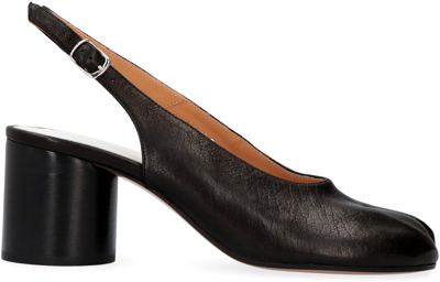 Maison Margiela 80mm Tabi Leather Pumps In Black