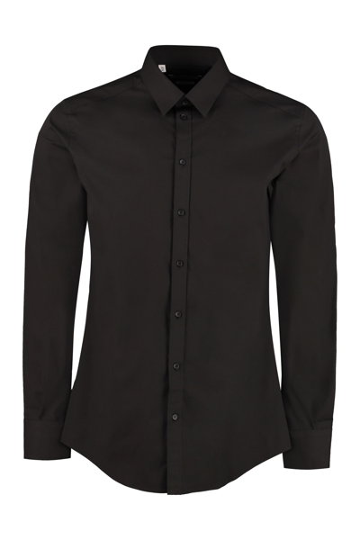 Shop Dolce & Gabbana Classic Italian Collar Cotton Shirt In Black