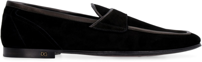 Shop Dolce & Gabbana Suede Loafers In Black