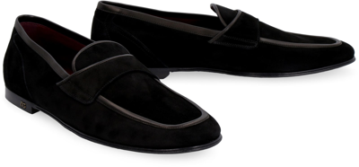 Shop Dolce & Gabbana Suede Loafers In Black