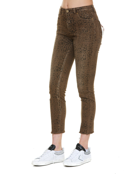 Shop Golden Goose Journey Trousers With Leopard Print In Brown