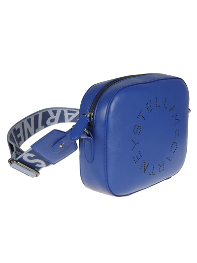 Shop Stella Mccartney Small Logo Camera Bag In Jewel Blue