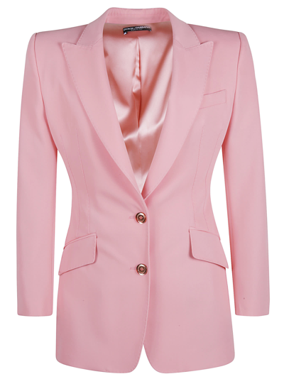 Shop Dolce & Gabbana 2 Buttons Plain Blazer In Pink