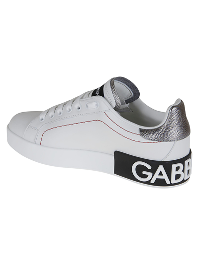 Shop Dolce & Gabbana Logo Embossed Sole Sneakers In White