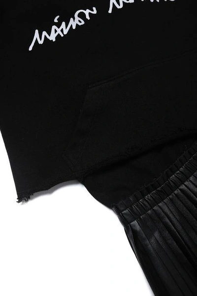 Shop Mm6 Maison Margiela Sweatshirt Dress With Pleated Skirt In Black