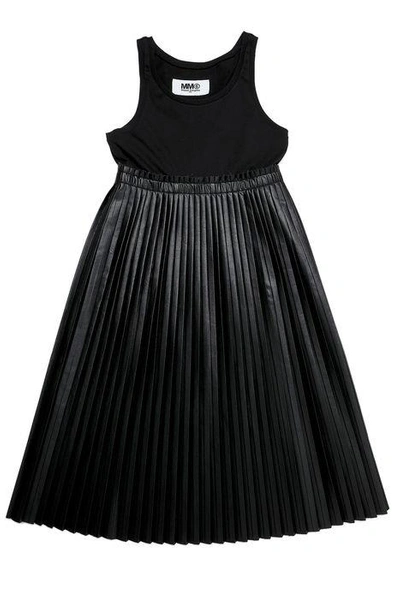 Shop Mm6 Maison Margiela Sweatshirt Dress With Pleated Skirt In Black