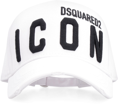 Shop Dsquared2 Be Icon Baseball Cap In White
