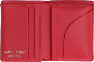 Shop Comme Des Garçons Printed Leather Wallet In Red