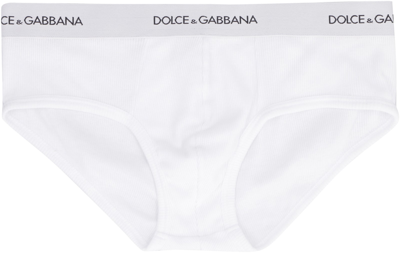 Shop Dolce & Gabbana Brando Cotton Briefs In White
