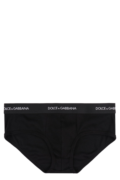 Shop Dolce & Gabbana Brando Cotton Briefs In Black