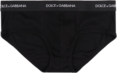 Shop Dolce & Gabbana Brando Cotton Briefs In Black