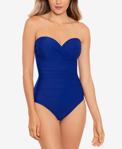 Shop Miraclesuit Rock Solid Madrid One Piece Swimsuit In Azul Blue
