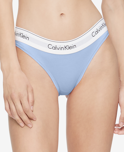 Shop Calvin Klein Modern Cotton Logo Bikini Underwear F3787 In River