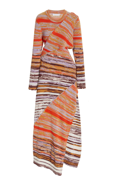 Shop Jonathan Simkhai Women's Selah Space Dye Cotton-wool Midi Dress In Multi