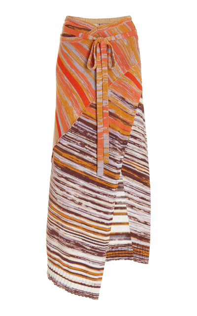 Shop Jonathan Simkhai Women's Raelle Space Dye Cotton-wool Midi Skirt In Multi