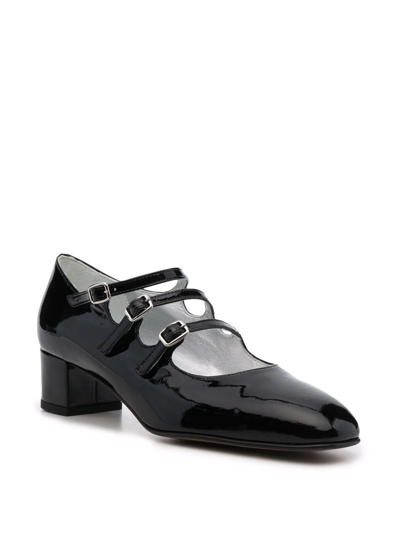 Carel Calf Leather Mary Jane Kina Pumps In Black