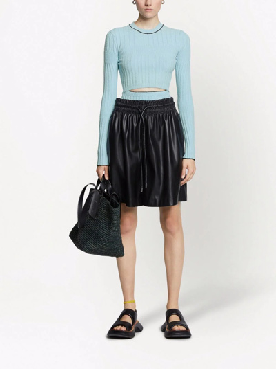 Proenza Schouler White Label Cut-out Bouclé Knitted Top In Blue