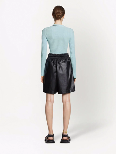 Proenza Schouler White Label Cut-out Bouclé Knitted Top In Blue