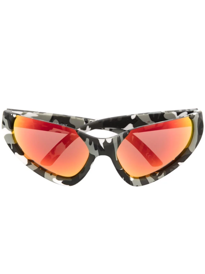 Shop Balenciaga Xpander Cat-eye Frame Sunglasses In Grey