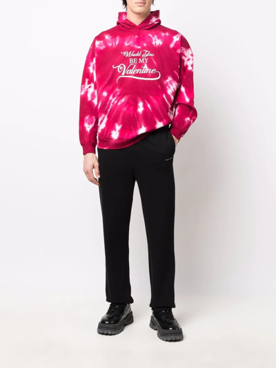Shop Balenciaga Valentine Tie-dye Pullover Hoodie In Pink