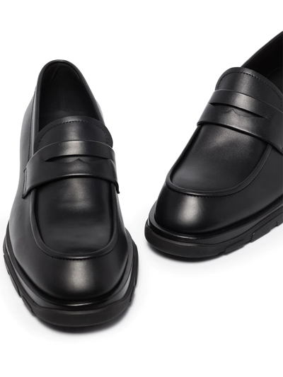 Shop Alexander Mcqueen Rubber-sole Loafers In Black