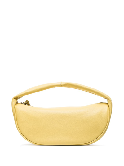 By Far Baby Cush Biscuit Flat Grain Leather Bag In Yellow | ModeSens
