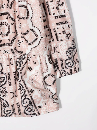 Moncler Narye Hooded Paisley-logo Jacket In Pink