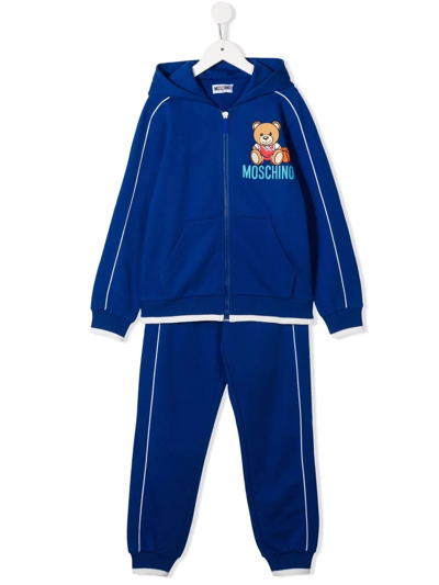 Shop Moschino Teddy Bear-print Tracksuit Set In Blue