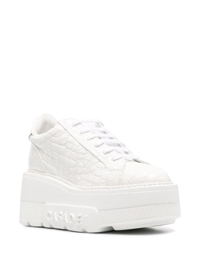Casadei Nexus Lacroc Platform Sneakers In White