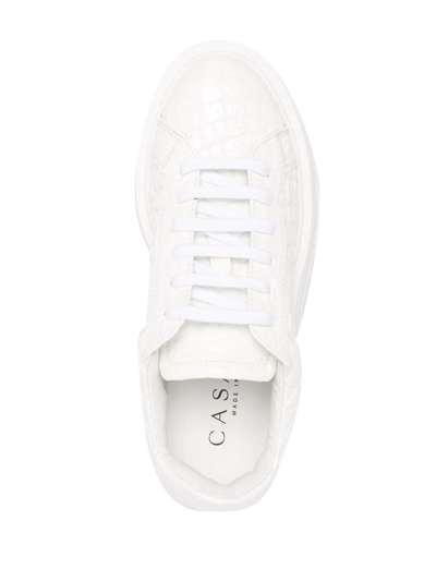 Casadei Nexus Lacroc Platform Sneakers In White