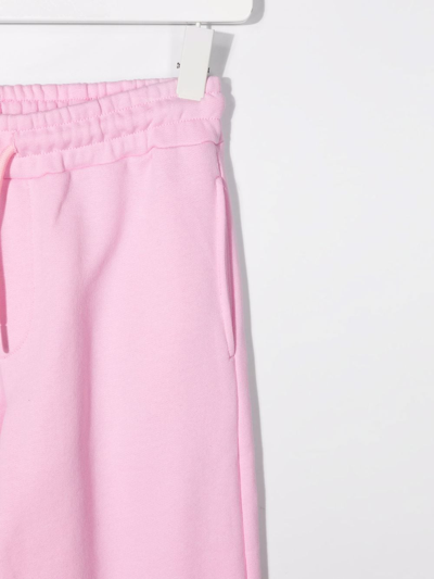 Shop Msgm Teen Logo-print Cotton Track Pants In Pink